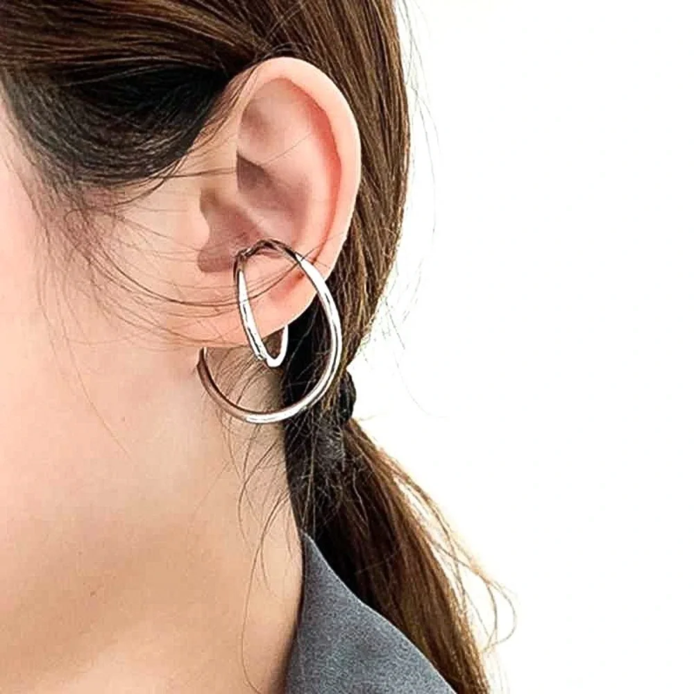 Any 2/$20! Silver Hollow Tube Circular Lobe Wraps NON-PIERCED - Picture 1 of 7